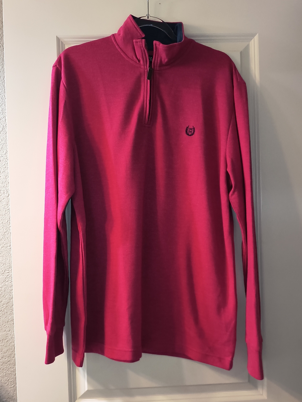 Men's Pink Quarter-Zip Sweater